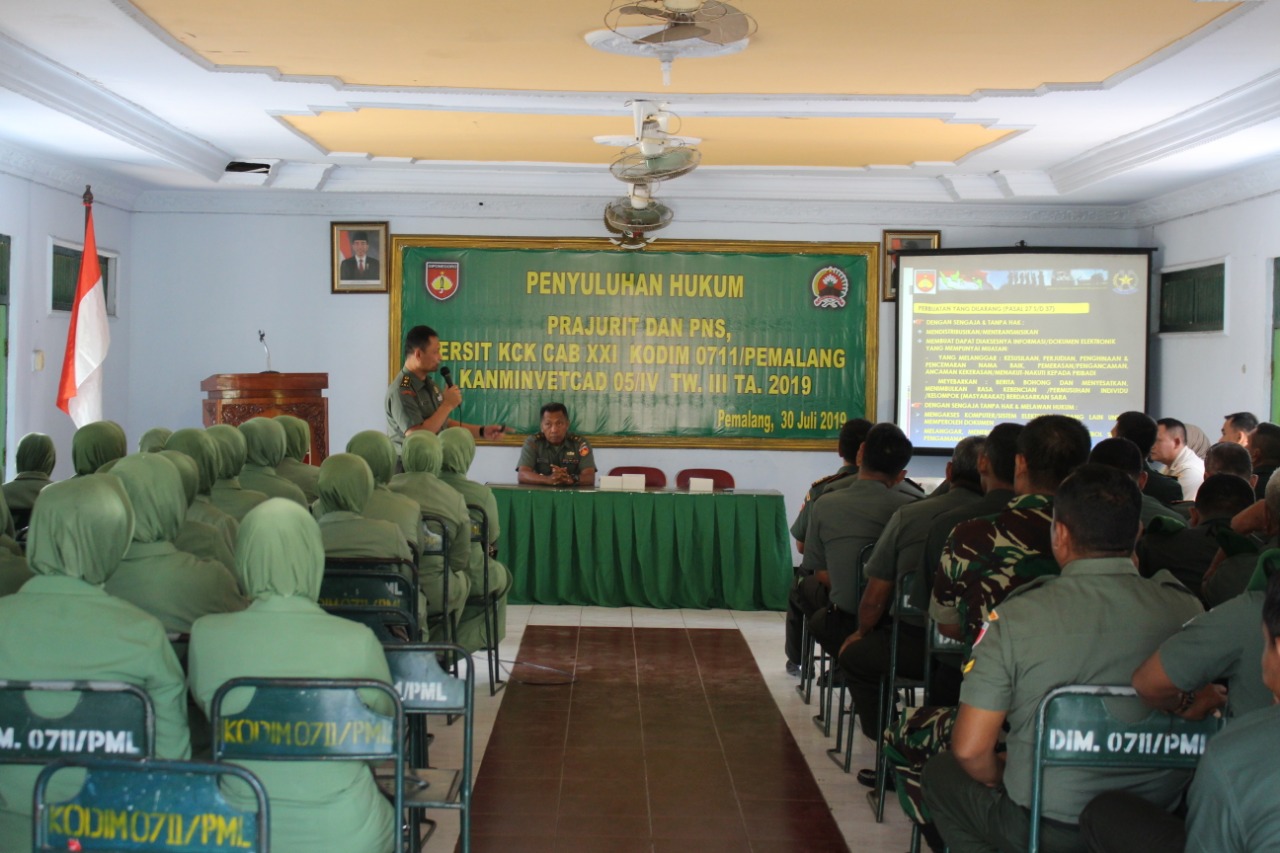 Kodam IV/Diponegoro Berikan Penyuluhan Hukum di Kodim Pemalang