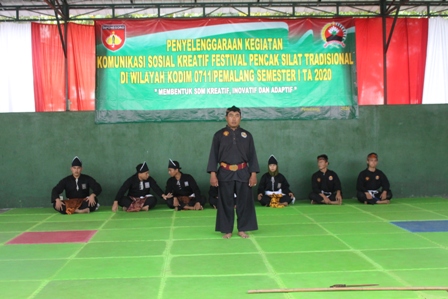 Penampilan pagar nusa pemalang, festival pencak silat kodim pemalang 2020