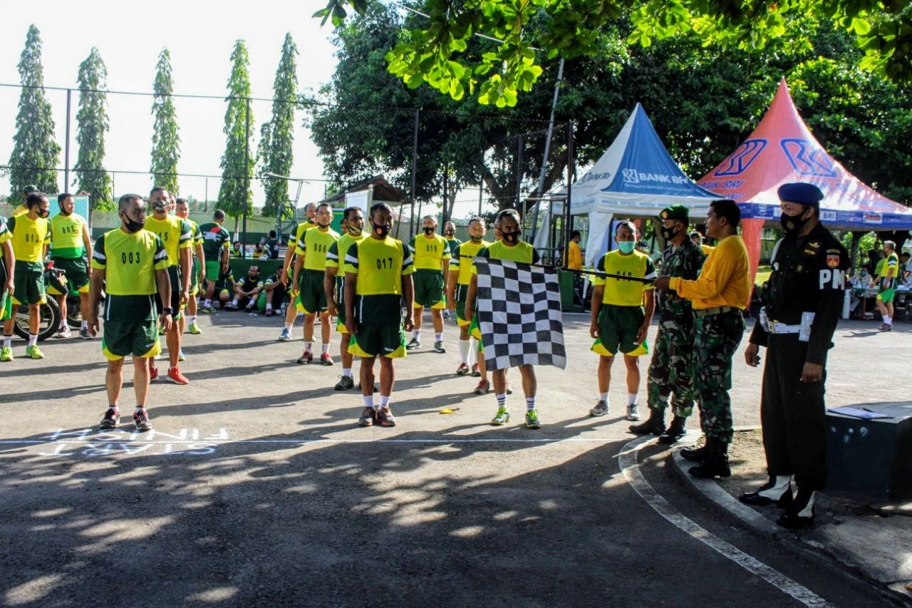 Prajurit Kodim 0711/Pemalang Tes Kesegaran Jasmani Semester II Tahun 2020