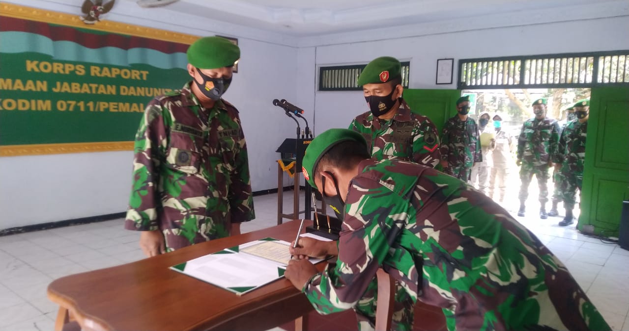 Kasdim Pemalang Pimpin Laporan Korps Penerimaan Anggota Baru