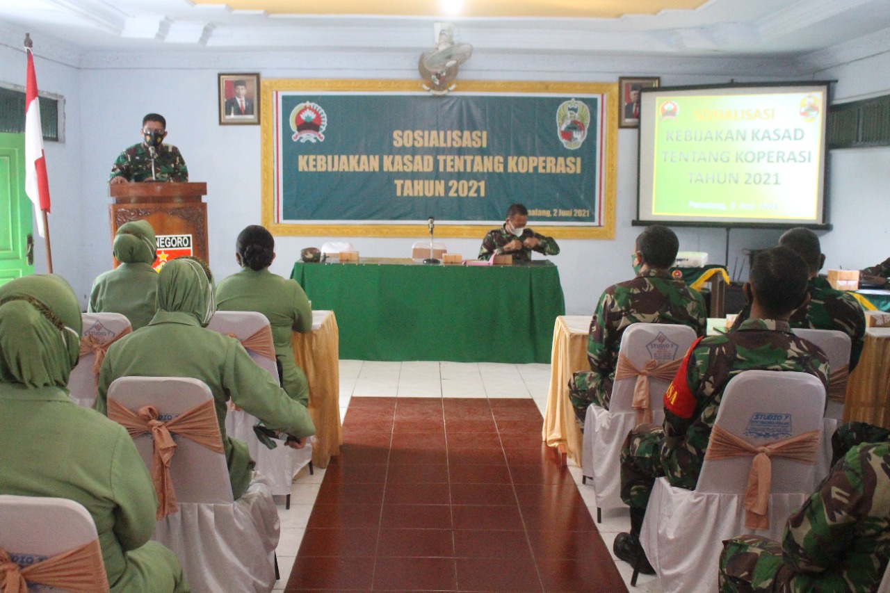 Kodim Pemalang Sosialisasikan Kebijakan Kasad Perkembangan Primer Koperasi Kartika