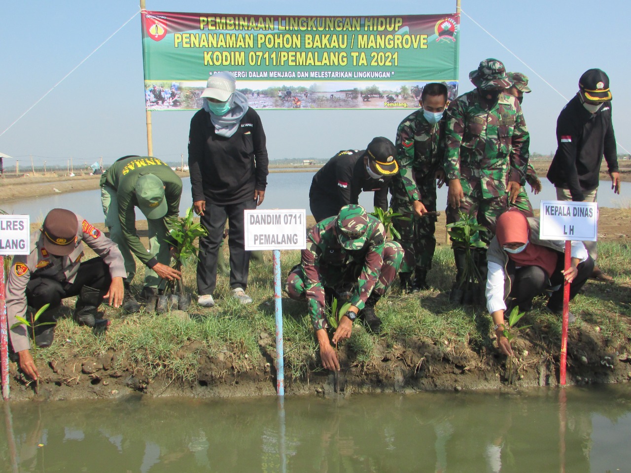 Kodim Pemalang Gelar Pembinaan Lingkungan Hidup dengan Tanam 1000 Mangrove