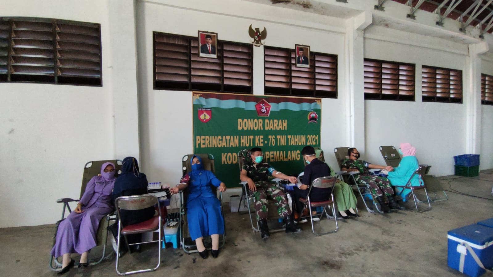 Sambut HUT TNI ke 76 Tahun 2021, Kodim Pemalang Gelar Baksos Donor Darah