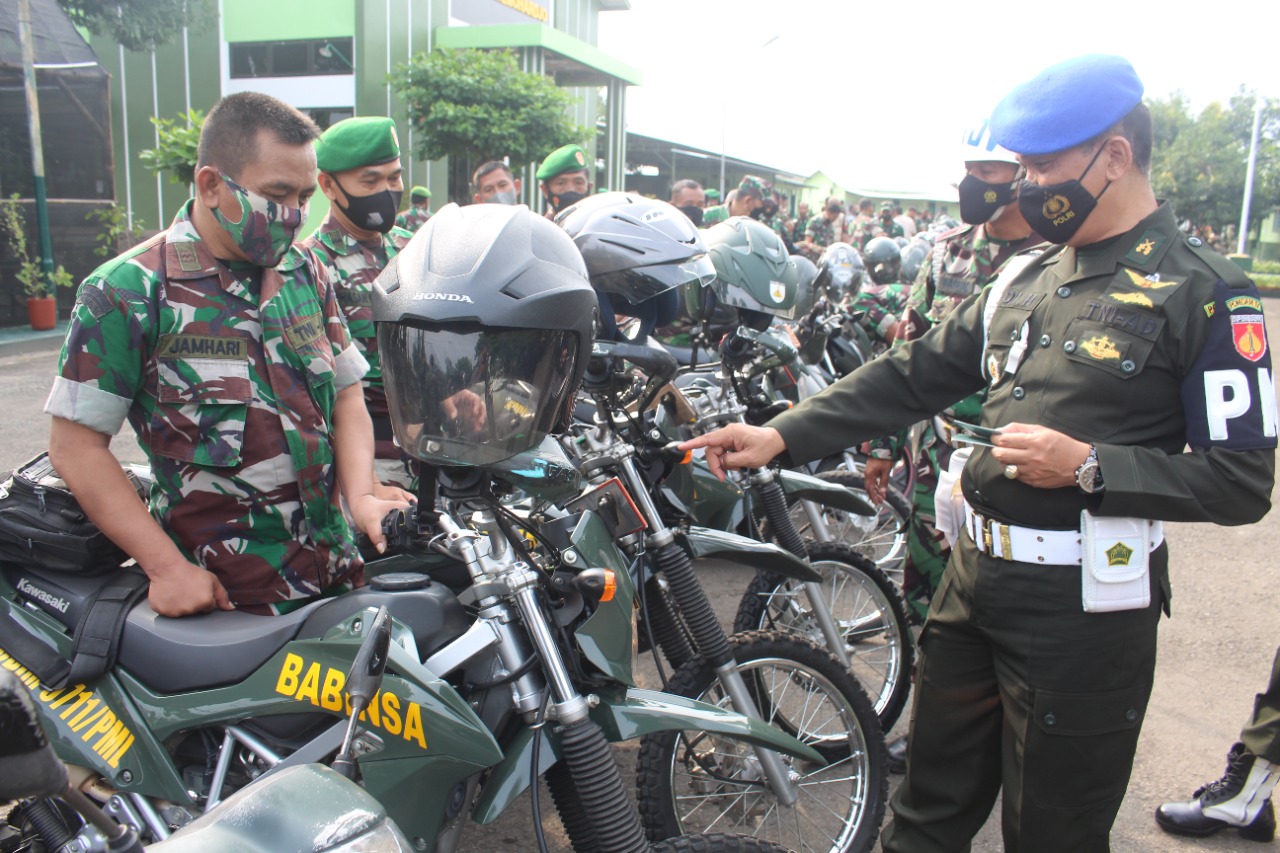 Kendaraan Anggota Kodim Pemalang Diperiksa Sub Denpom IV/1-2 Pekalongan