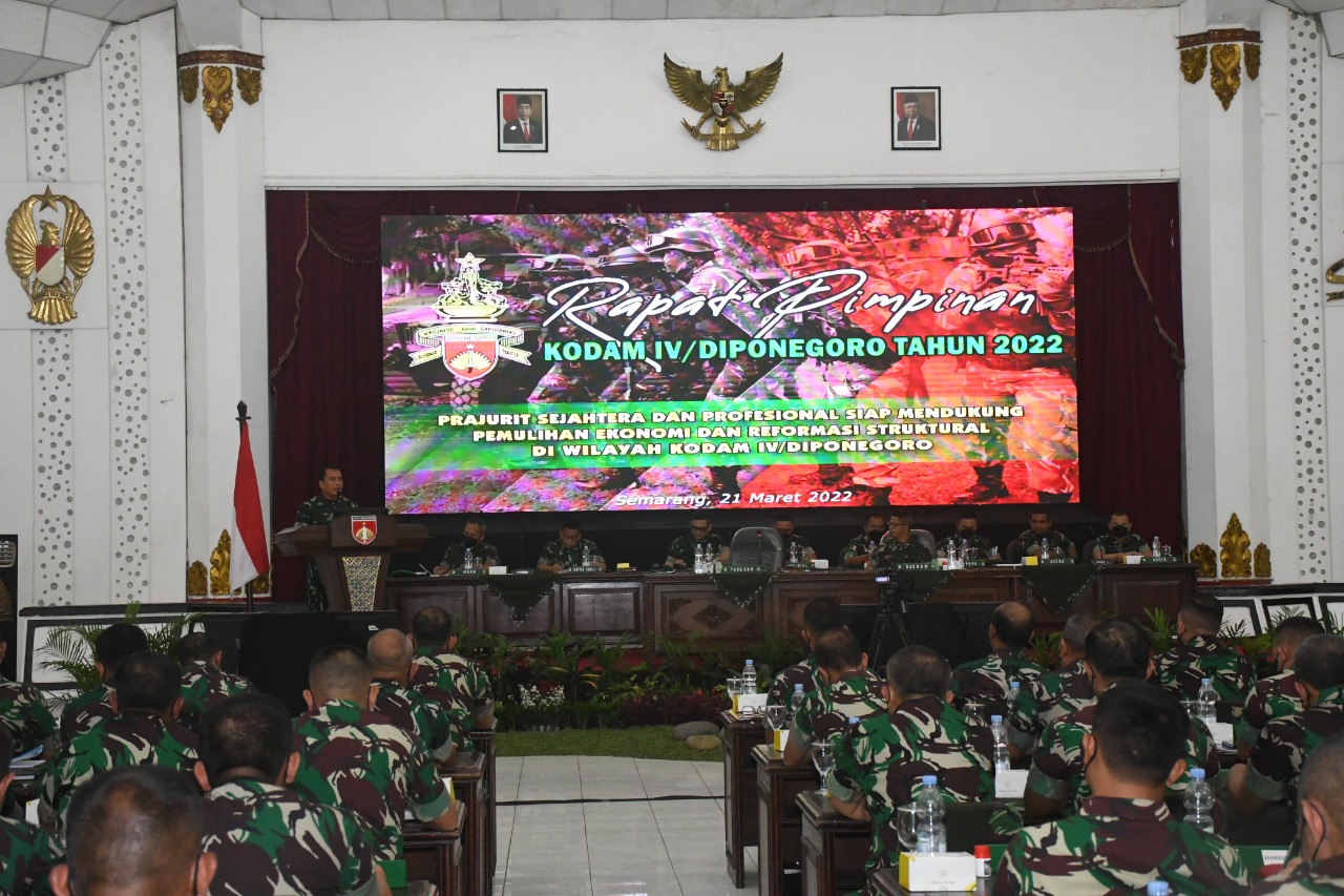 Dandim 0711/Pemalang Hadiri Rapim di Kodam IV/Diponegoro