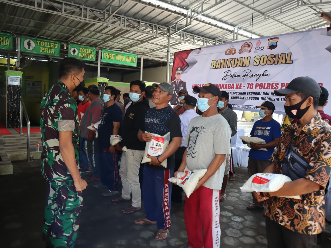 Dandim Pemalang Hadiri Apel Tiga Pilar dan Kerja bakti Dalam Rangka HUT Bhayangkara Ke 76