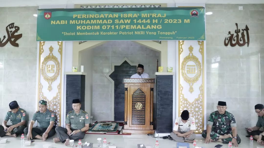 Keluarga Besar Kodim /Pemalang Peringati Isra Mi’raj Nabi Muhammad SAW 1444 H/2023 M