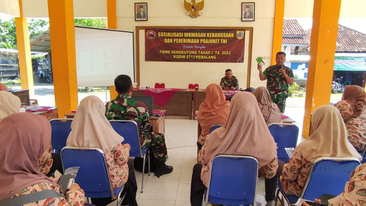 Kegiatan Non Fisik TMMD, Kodim Pemalang Gelar Penyuluhan Wawasan Kebangsaan dan Sosialisasi Penerimaan Prajurit TNI AD