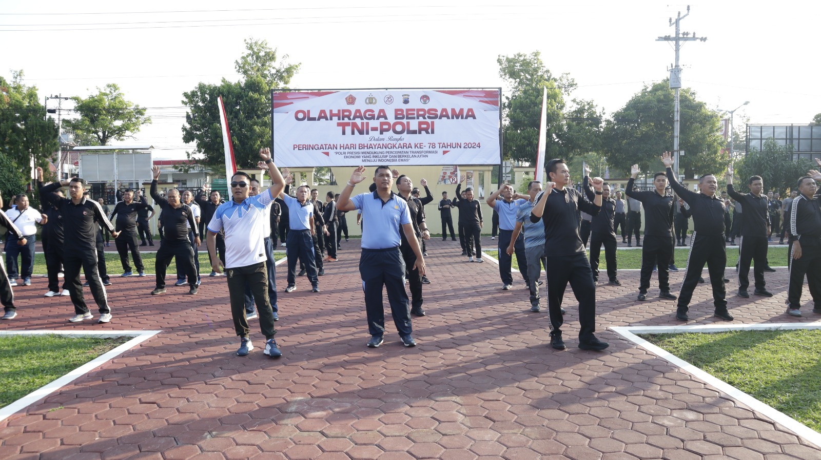 Kompak TNI-Polri Pemalang Olahraga Bersama Dalam Rangka HUT Bhayangkara Ke-78