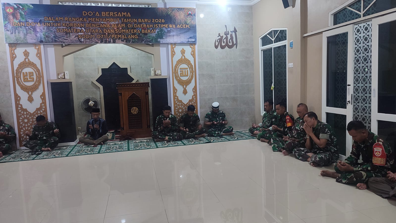 Kodim 0711/Pemalang Gelar Doa Bersama Sambut Tahun Baru 2026 dan Doakan Korban Bencana Alam